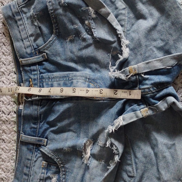 One X Oneteaspoon Size 26 Button Fly Blue Distressed Denim Shorts - Picture 13 of 16